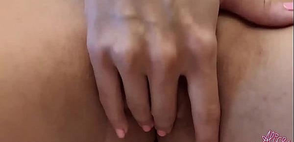  Booty Brunette Pussy Fucking Dildo and Orgasm on Breakfast in the Morning  - JOI
